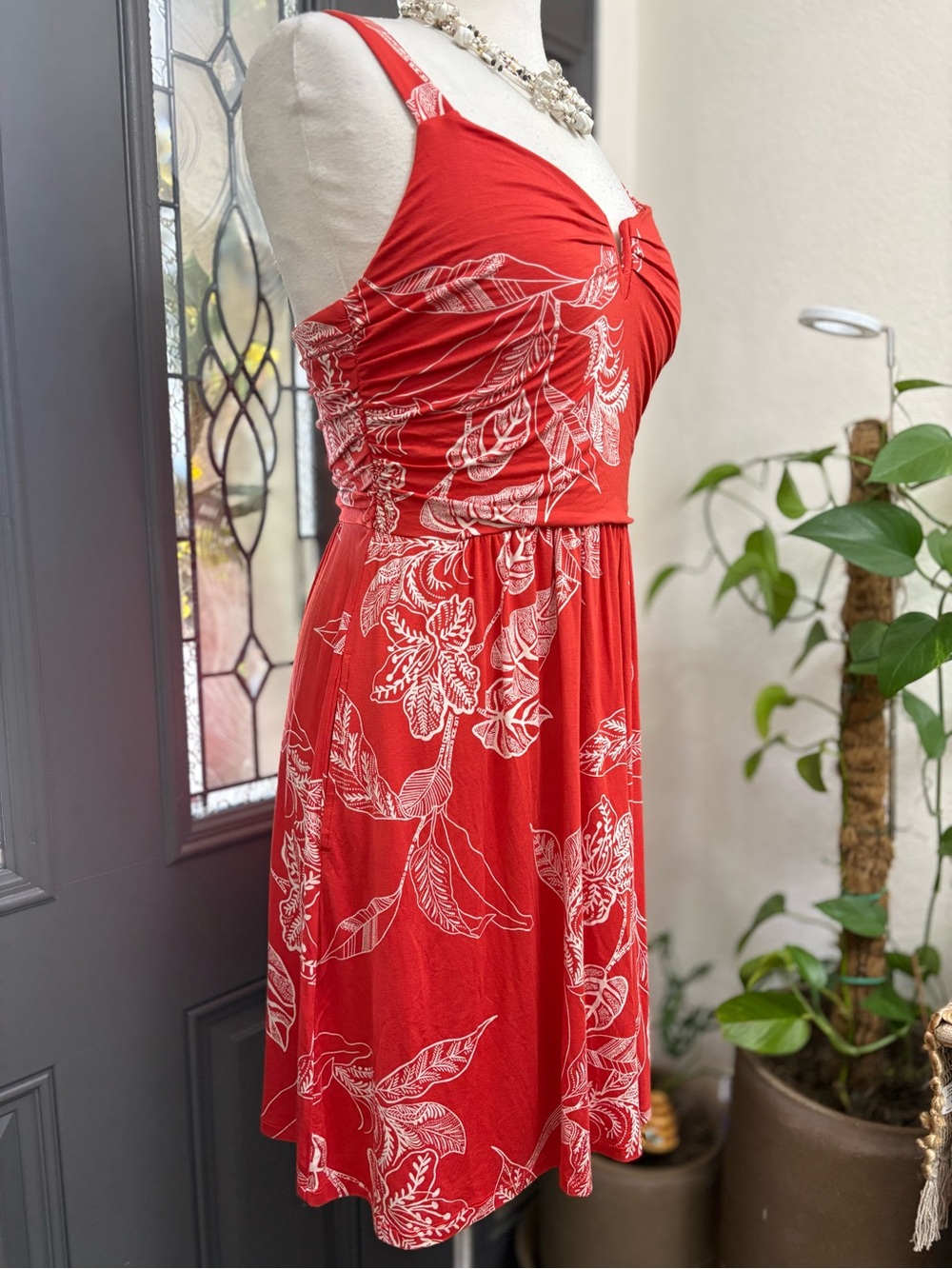 NWT Soma Red Paradiso Built In Bra Dress | Size L - Picture 3 of 12